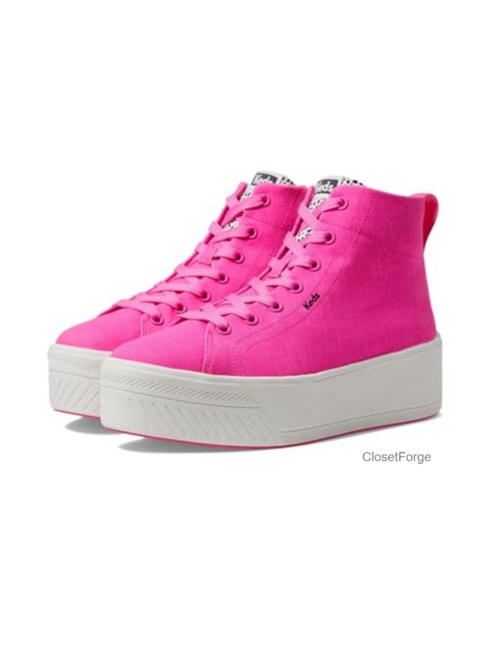 Canvas High Top Platform Sneakers Lace Up Side Zip Casual Comfort Shoe